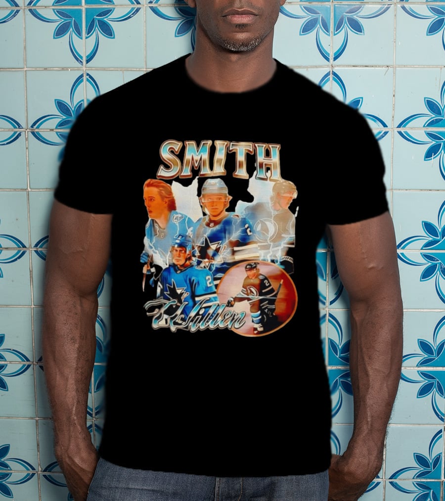 San Jose Sharks Smith McIllen Hockey Players Collage T-Shirt