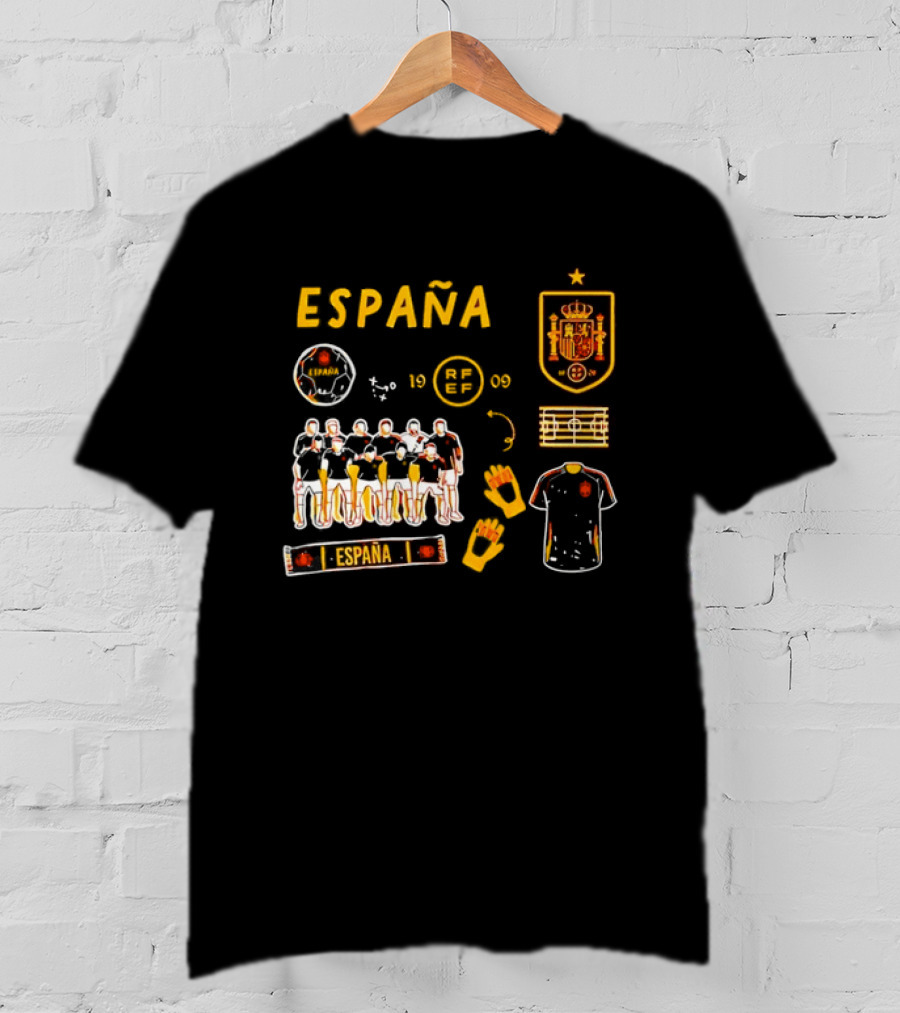 Spain Team Collection RFEF Espana Football Crest And Players T-Shirt