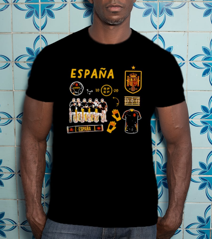 Spain Team Collection RFEF Espana Football Crest And Players T-Shirt