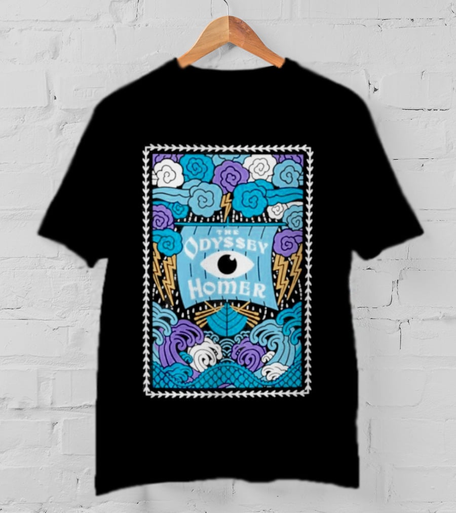 The Odyssey Homer Cyclops Eye Lightning Waves T-Shirt