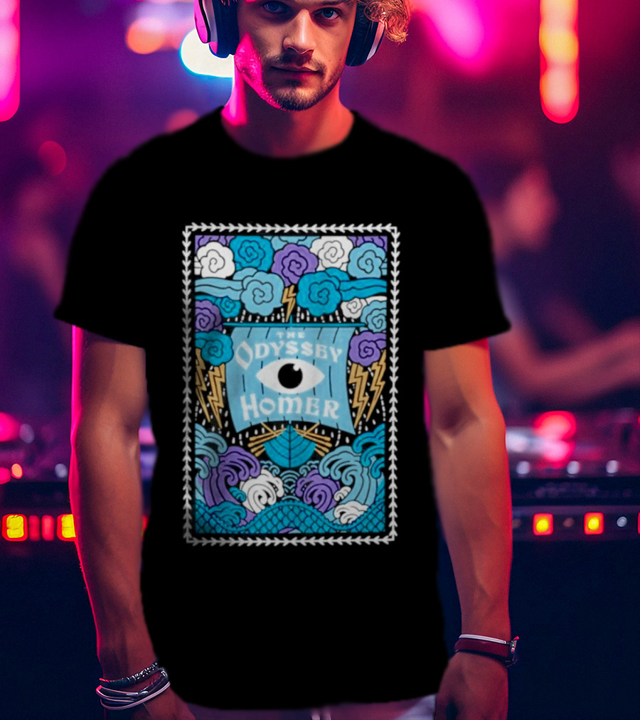 The Odyssey Homer Cyclops Eye Lightning Waves T-Shirt