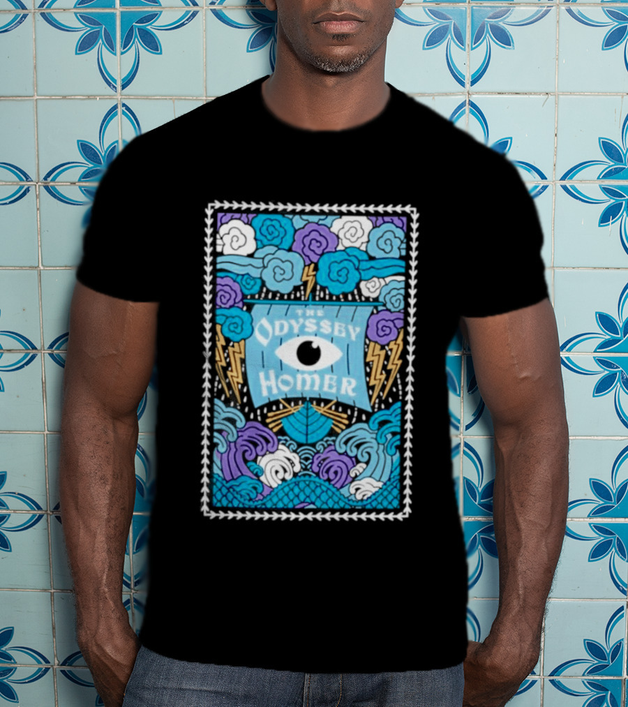 The Odyssey Homer Cyclops Eye Lightning Waves T-Shirt