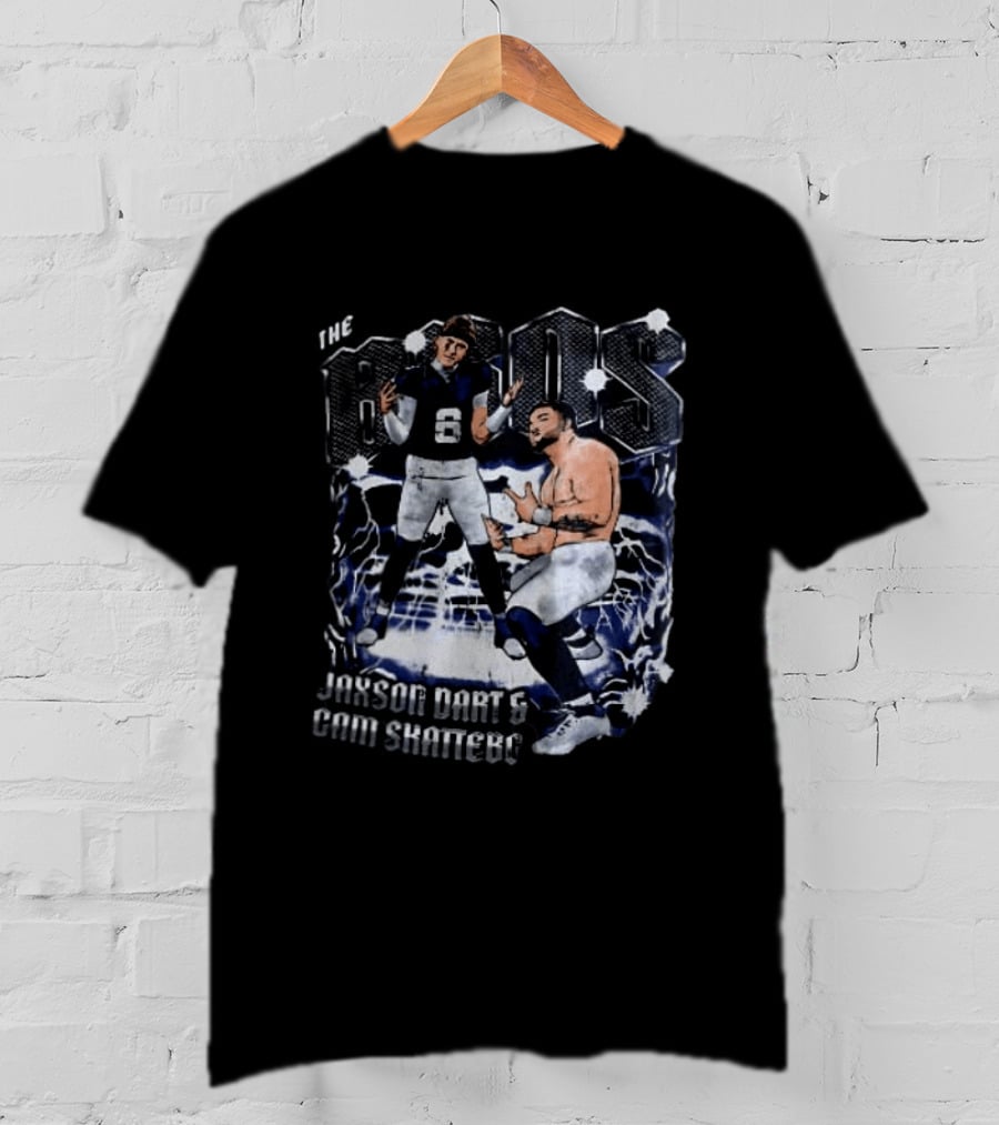 The Bros Jaxson Dart Cam Skattebo New York Giants Football Lightning T-Shirt