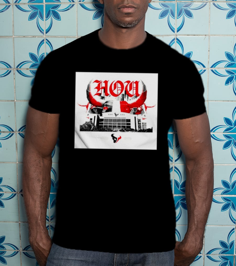 Houston Texans HOU H Town Red Bull Horns T-Shirt