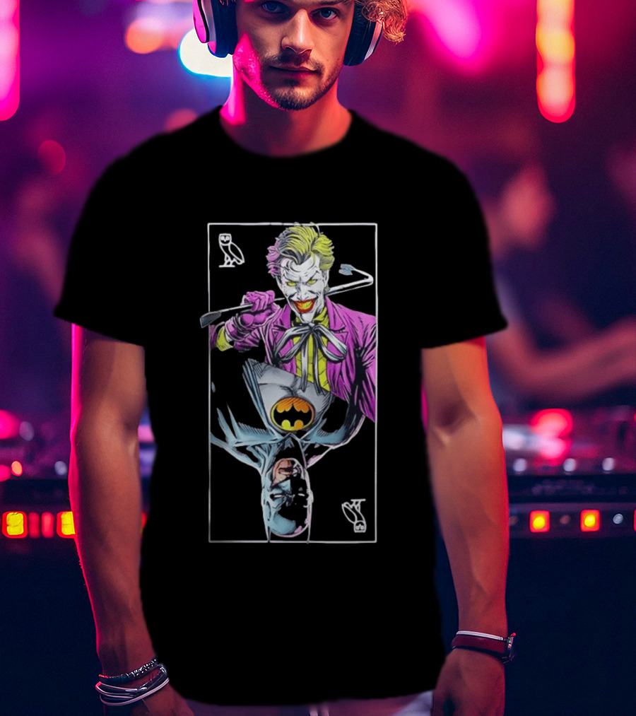 OVO Joker And Batman Playing Card Owl T-Shirt