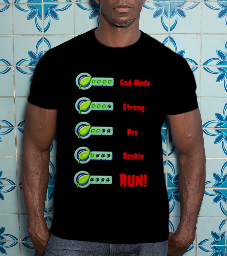 Plant Food Power Levels God Mode Strong Pro Rookie Run T-Shirt