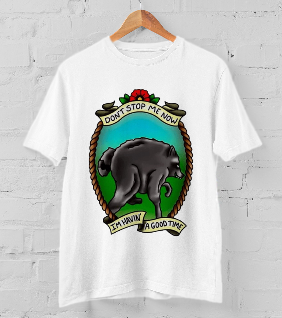 Dancing Wolf Don't Stop Me Now I'm Havin' A Good Time T-Shirt