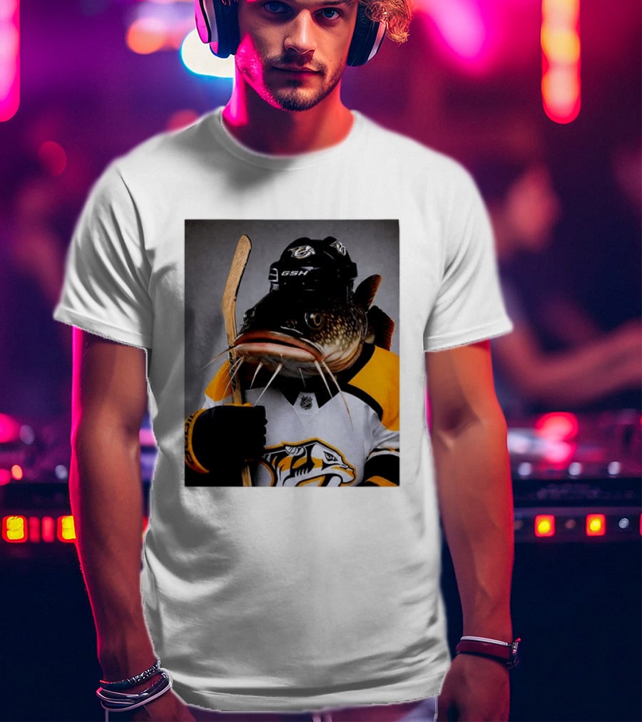 Nashville Predators Catfish Hockey Mascot Community Spirit T-Shirt