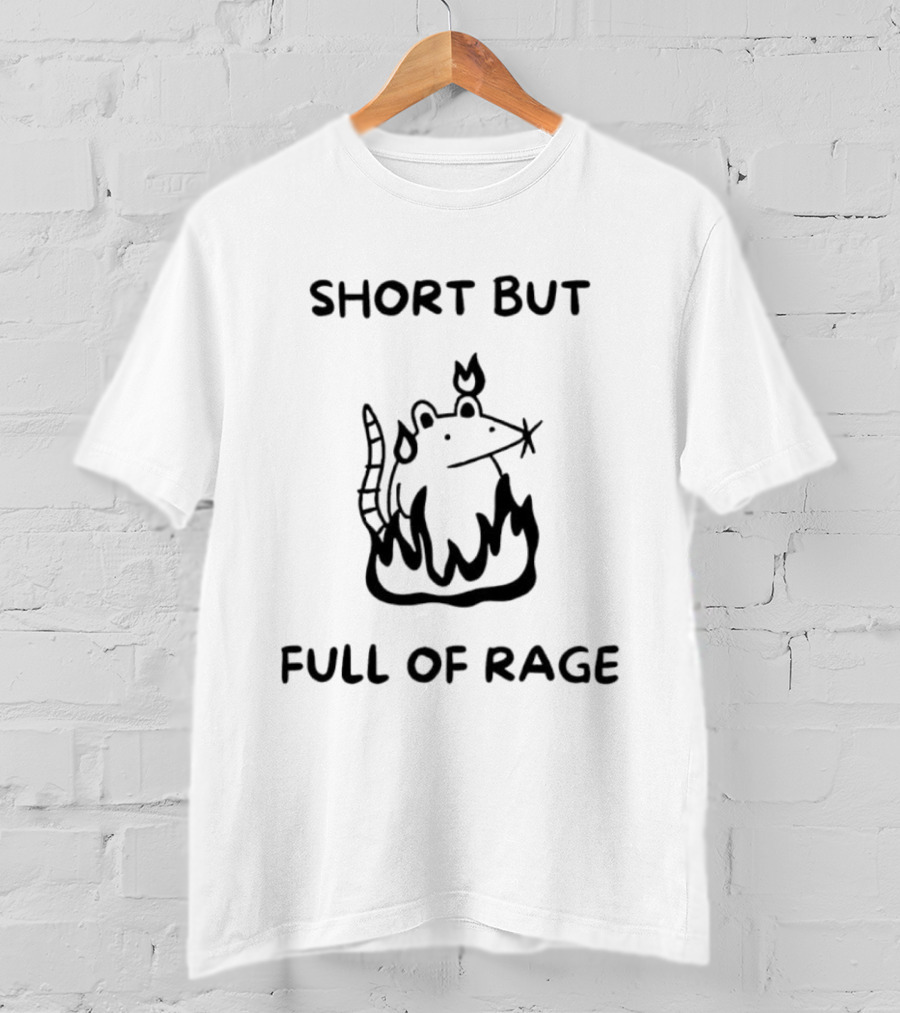 Short But Full Of Rage Angry Mouse In Fire Doodle T-Shirt