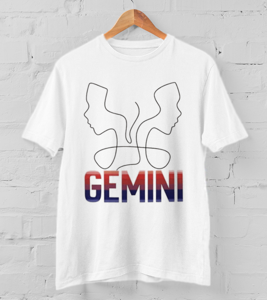 Gemini Zodiac Rainbow Outline LGBTQ Pride T-Shirt