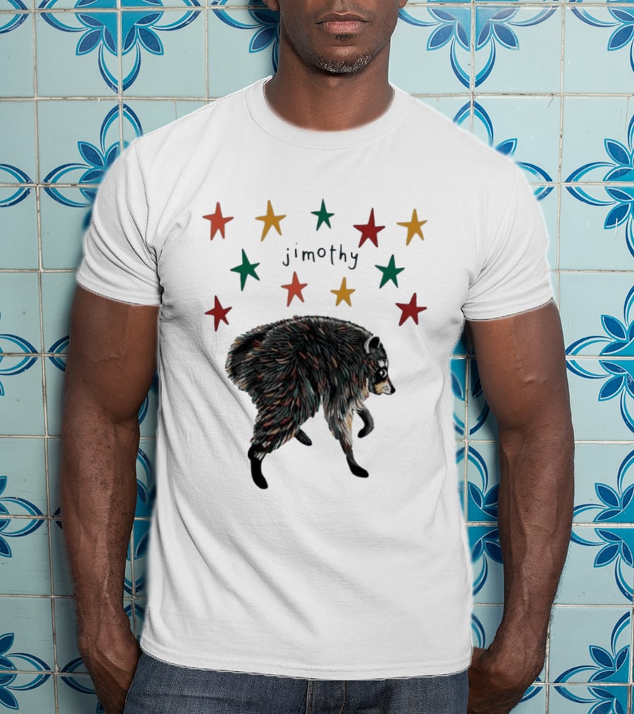 Jimothy Colorful Bear Stars Whimsical Animal T-Shirt