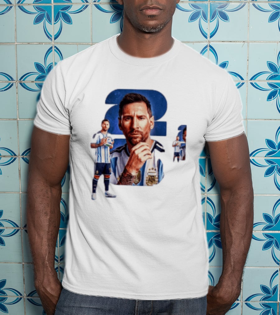 Lionel Messi Argentina Jersey 2023 FIFA World Cup Champion Collage T-Shirt