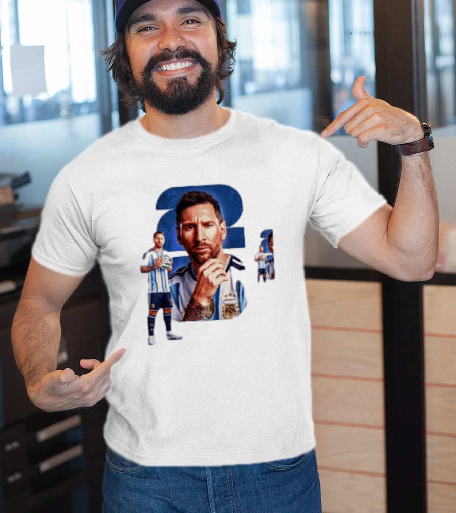 Lionel Messi Argentina Jersey 2023 FIFA World Cup Champion Collage T-Shirt