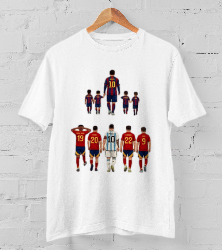 Lionel Messi With Lamine Yamal Pedri Gavi Football Legends T-Shirt
