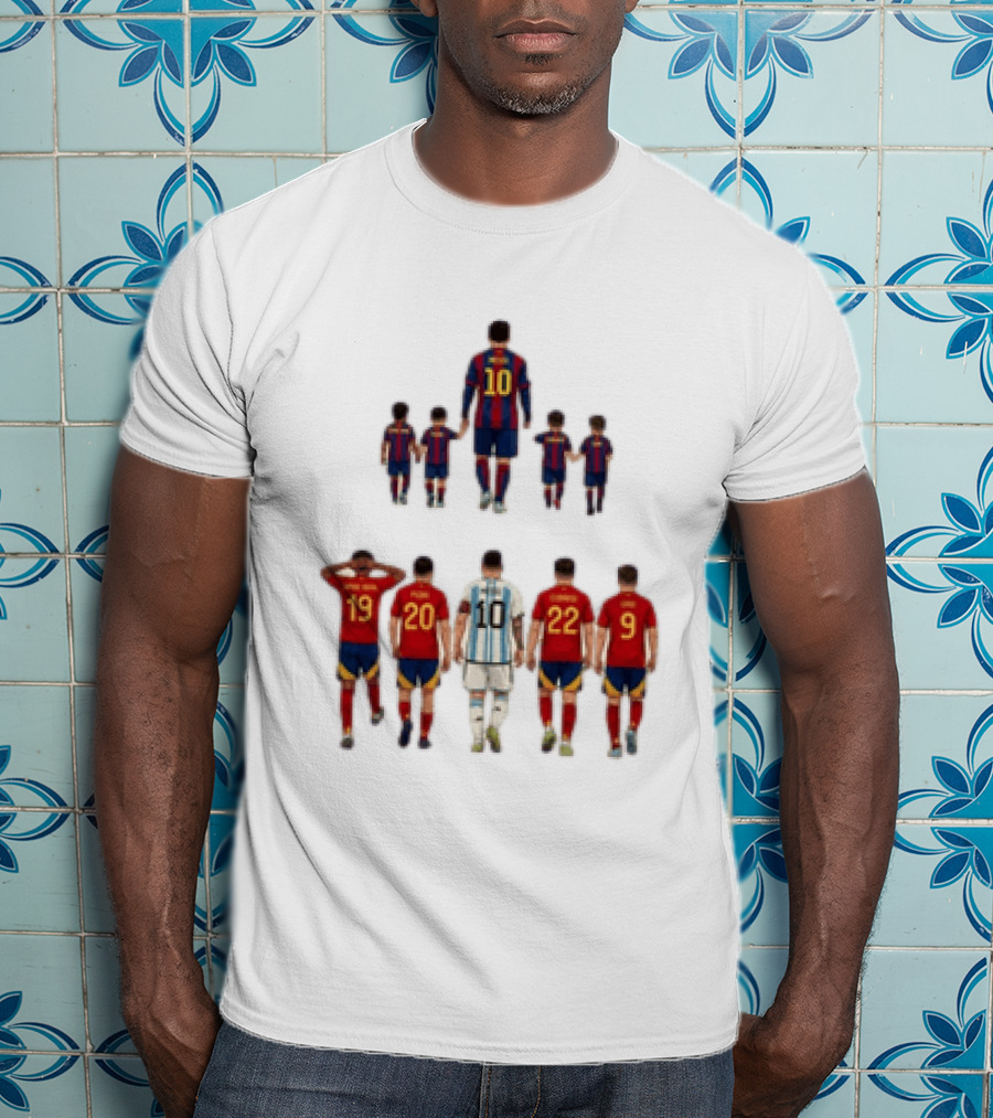Lionel Messi With Lamine Yamal Pedri Gavi Football Legends T-Shirt