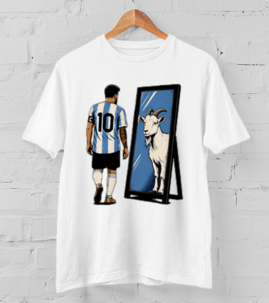 Messi Argentina 10 Reflecting GOAT Mirror Soccer T-Shirt