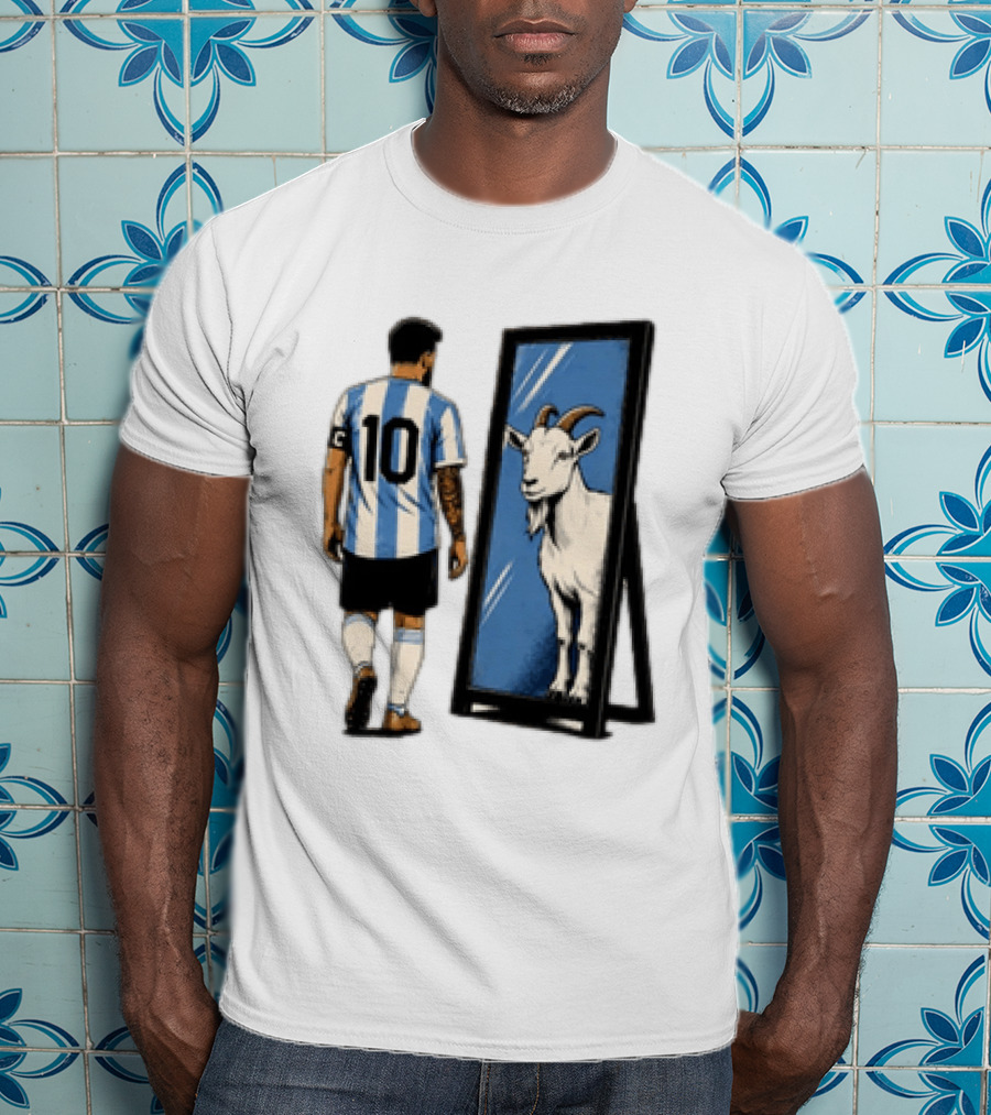 Messi Argentina 10 Reflecting GOAT Mirror Soccer T-Shirt
