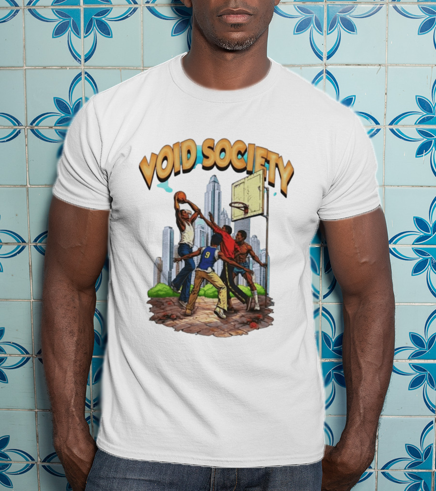 Void Society Urban Basketball Action Cityscape Players T-Shirt