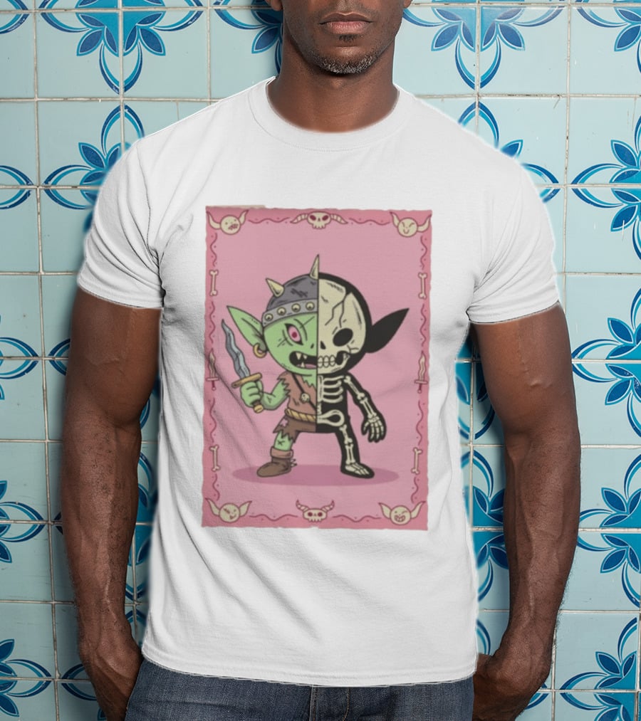 X Ray Goblin Skeleton Fantasy Creature With Dagger T-Shirt