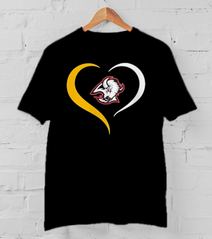 Buffalo Heart With Buffalo Head And Dual Heart T-Shirt
