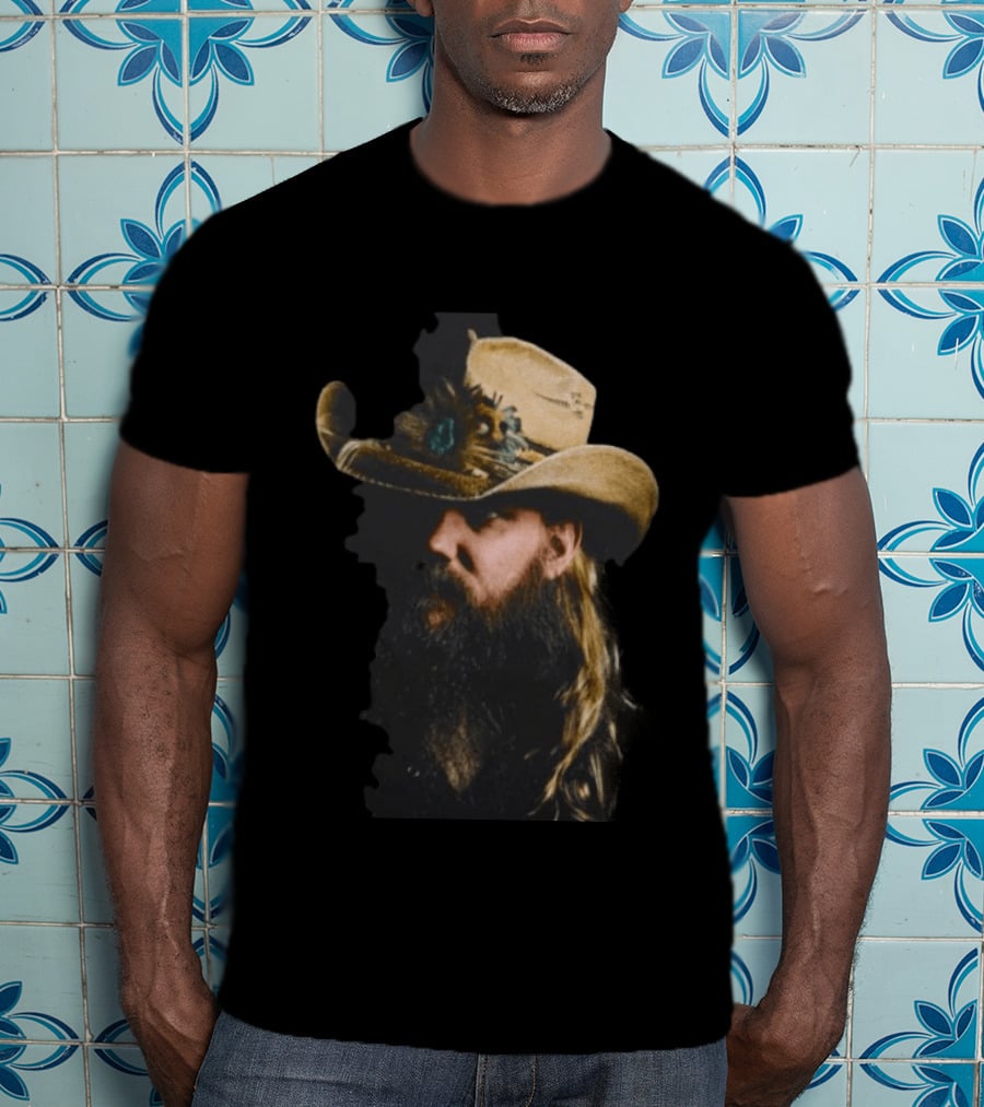 Chris Stapleton Cowboy Hat Portrait Country Music T-Shirt