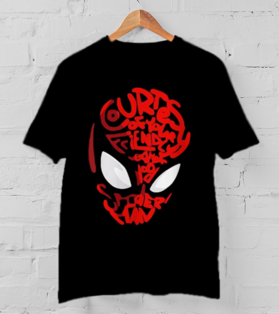 Courtesy Of Your Friendly Neighborhood Spider Man Face T-Shirt