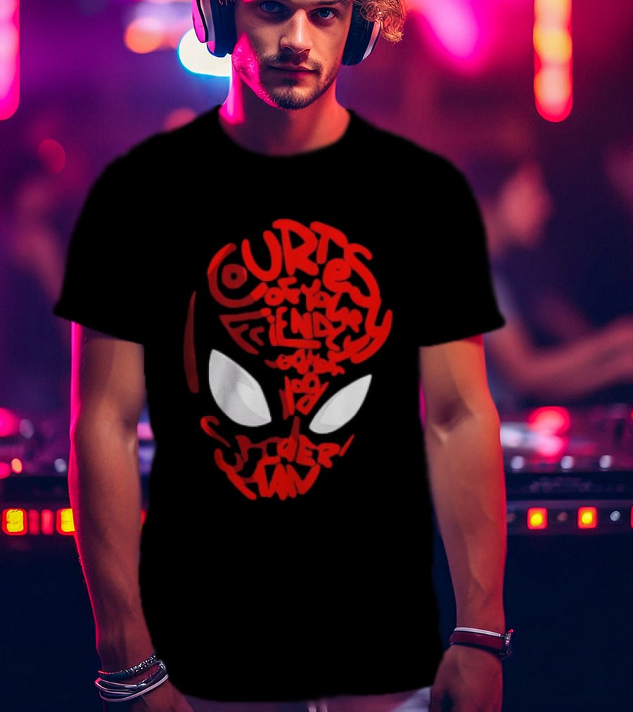 Courtesy Of Your Friendly Neighborhood Spider Man Face T-Shirt