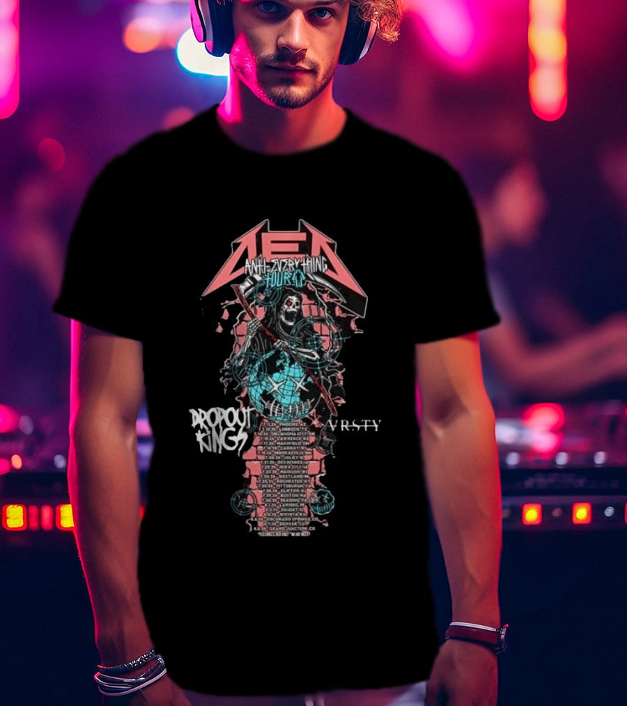 DED Anti Everything Tour 2026 US Cities List With Dropout Kings VRSY July August Phoenix To Grand Junction T-Shirt