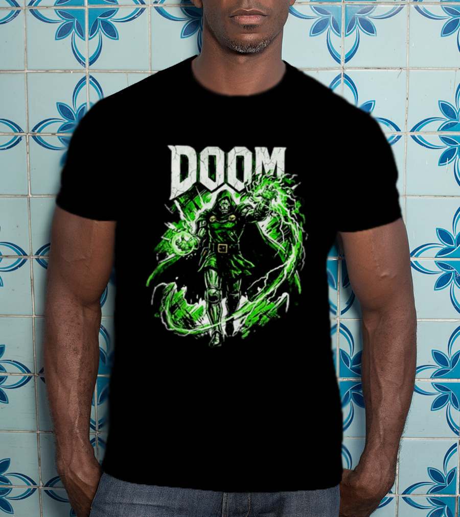 Doctor Doom Lightning Villain Power Display T-Shirt