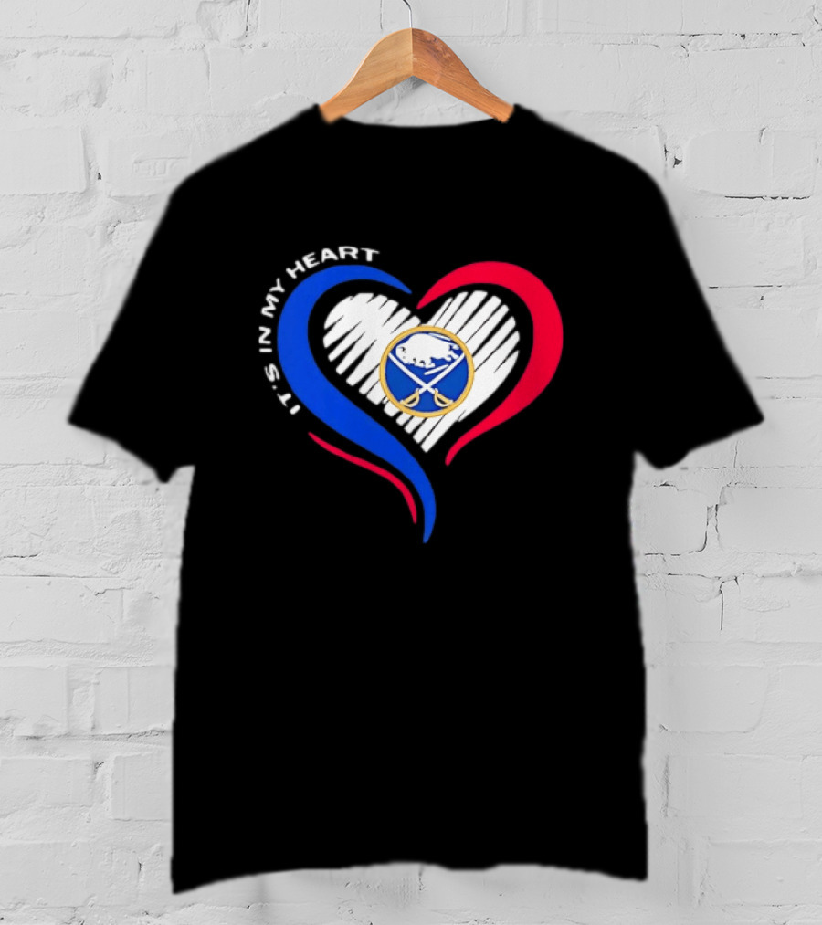 Buffalo Sabres It's In My Heart Blue And Red Heart Shape T-Shirt