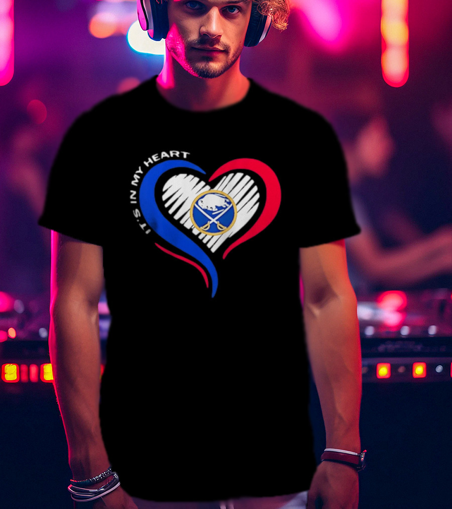 Buffalo Sabres It's In My Heart Blue And Red Heart Shape T-Shirt