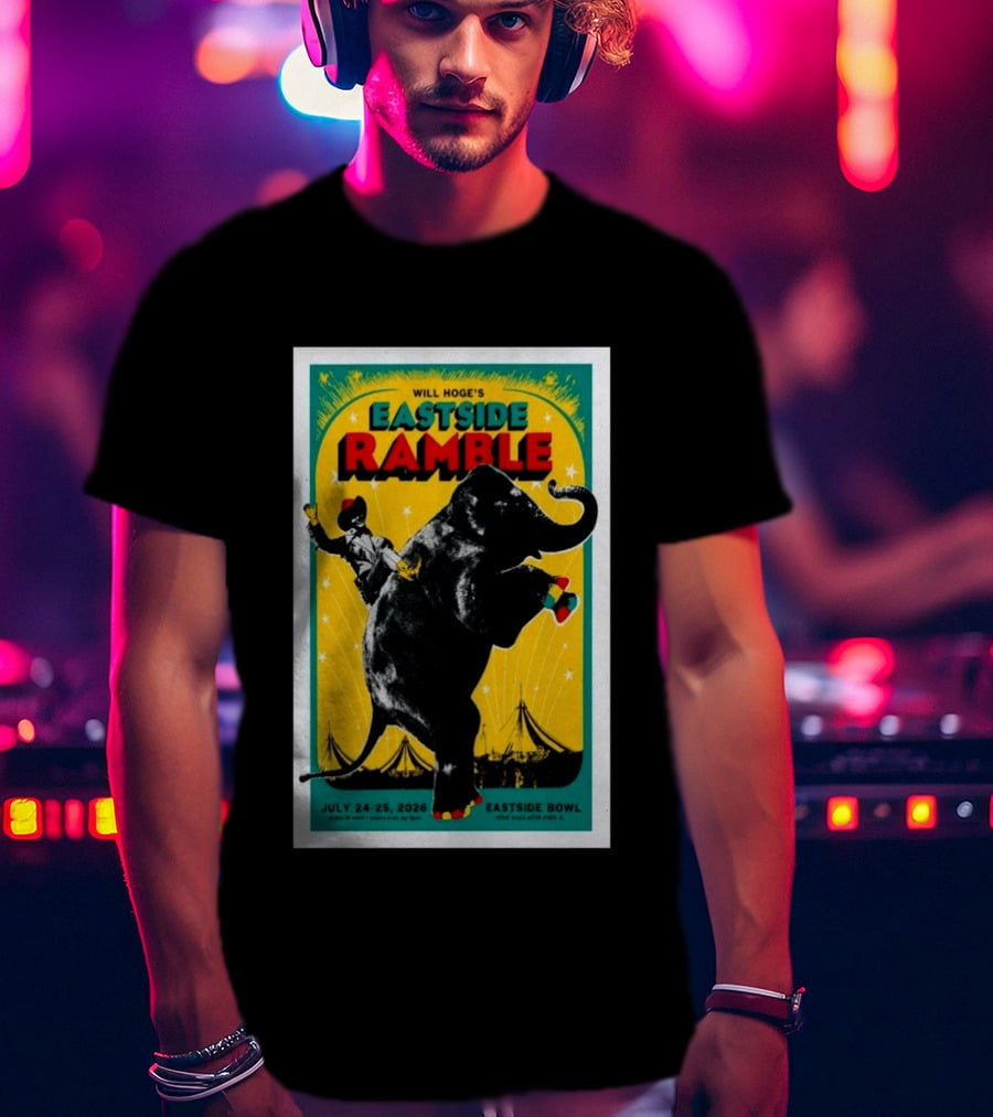 Will Hoge Eastside Ramble Nashville TN July 24 25 2026 Elephant Circus Eastside Bowl T-Shirt