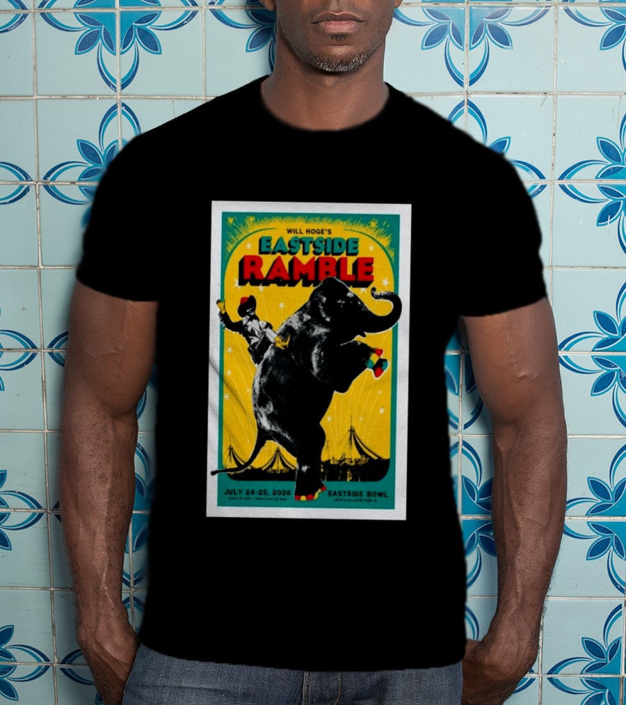 Will Hoge Eastside Ramble Nashville TN July 24 25 2026 Elephant Circus Eastside Bowl T-Shirt