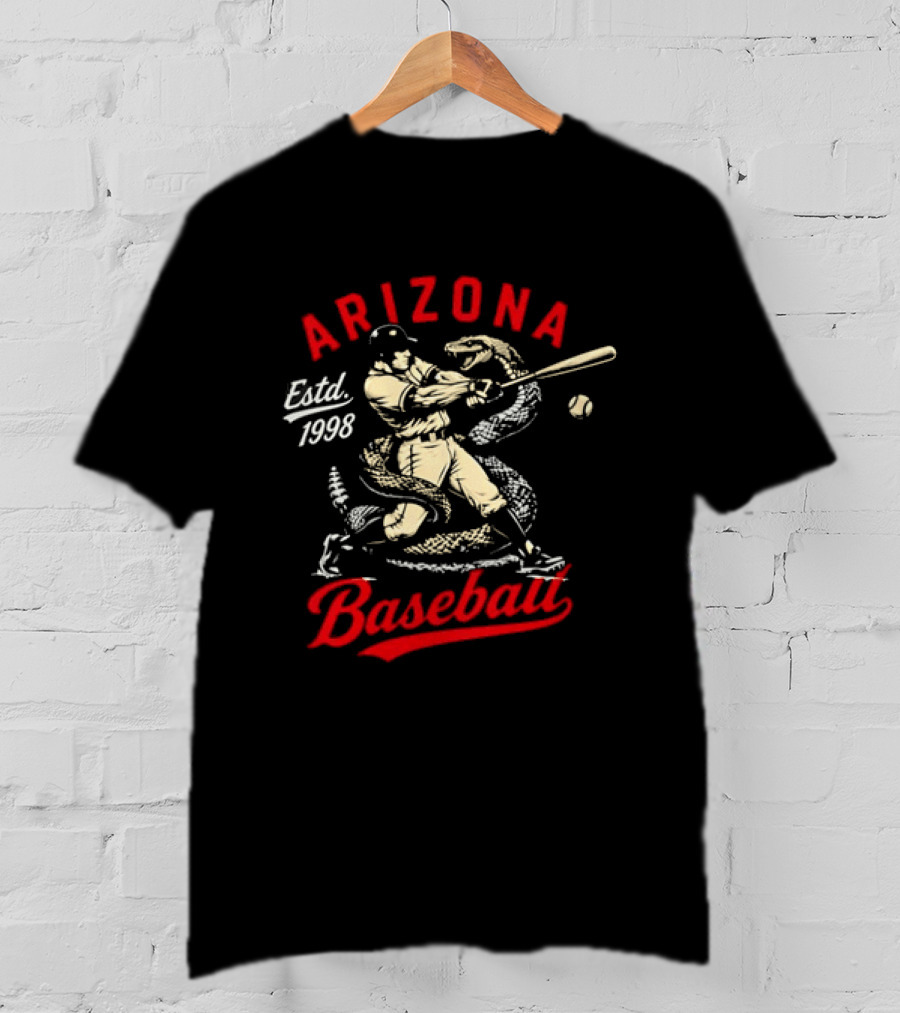 Estd 1998 Arizona Baseball Batting Player With Snake T-Shirt