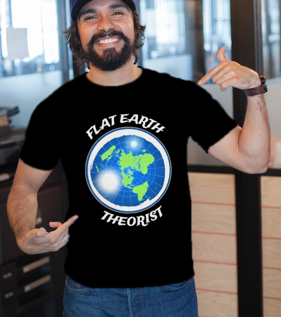 Flat Earth Theorist Ice Wall Map T-Shirt