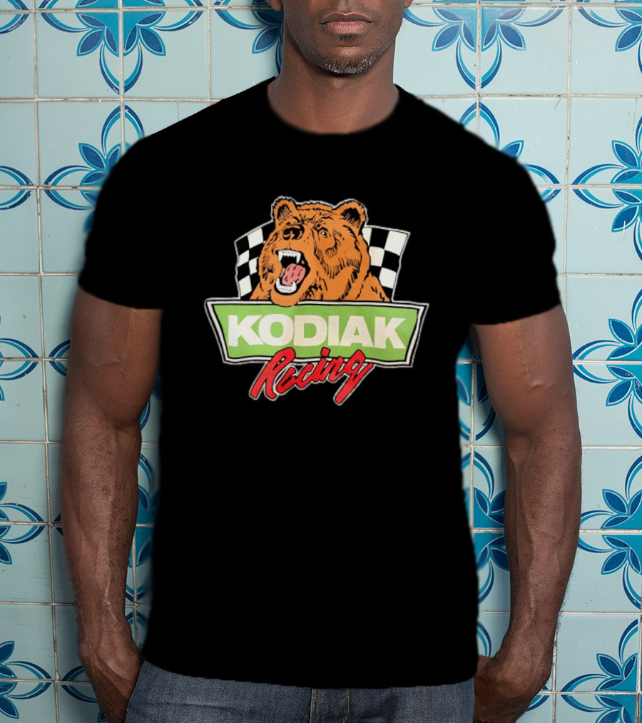 Kodiak Racing Bear Checkered Flag Motorsport T-Shirt