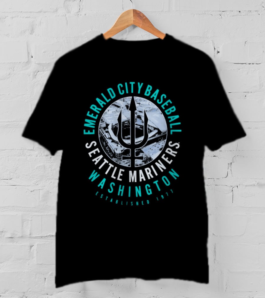 Seattle Mariners Emerald City Baseball Washington Established 1977 T-Shirt