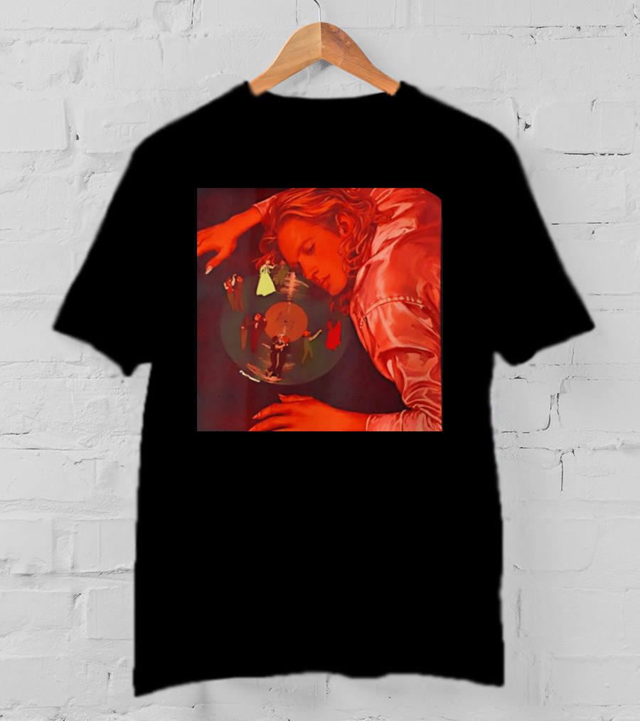 Vinyl Dreams Young Man Resting With Dancing Figures T-Shirt