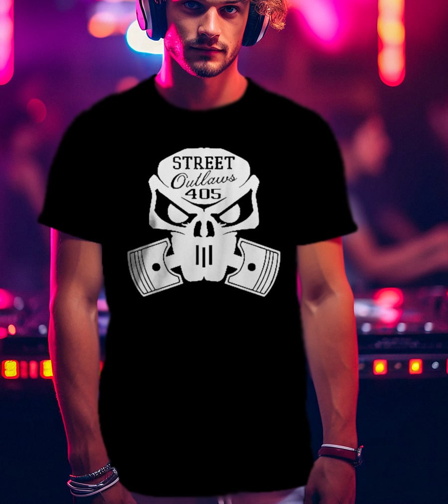 Street Outlaws 405 Skull Piston Racing Motorsports T-Shirt