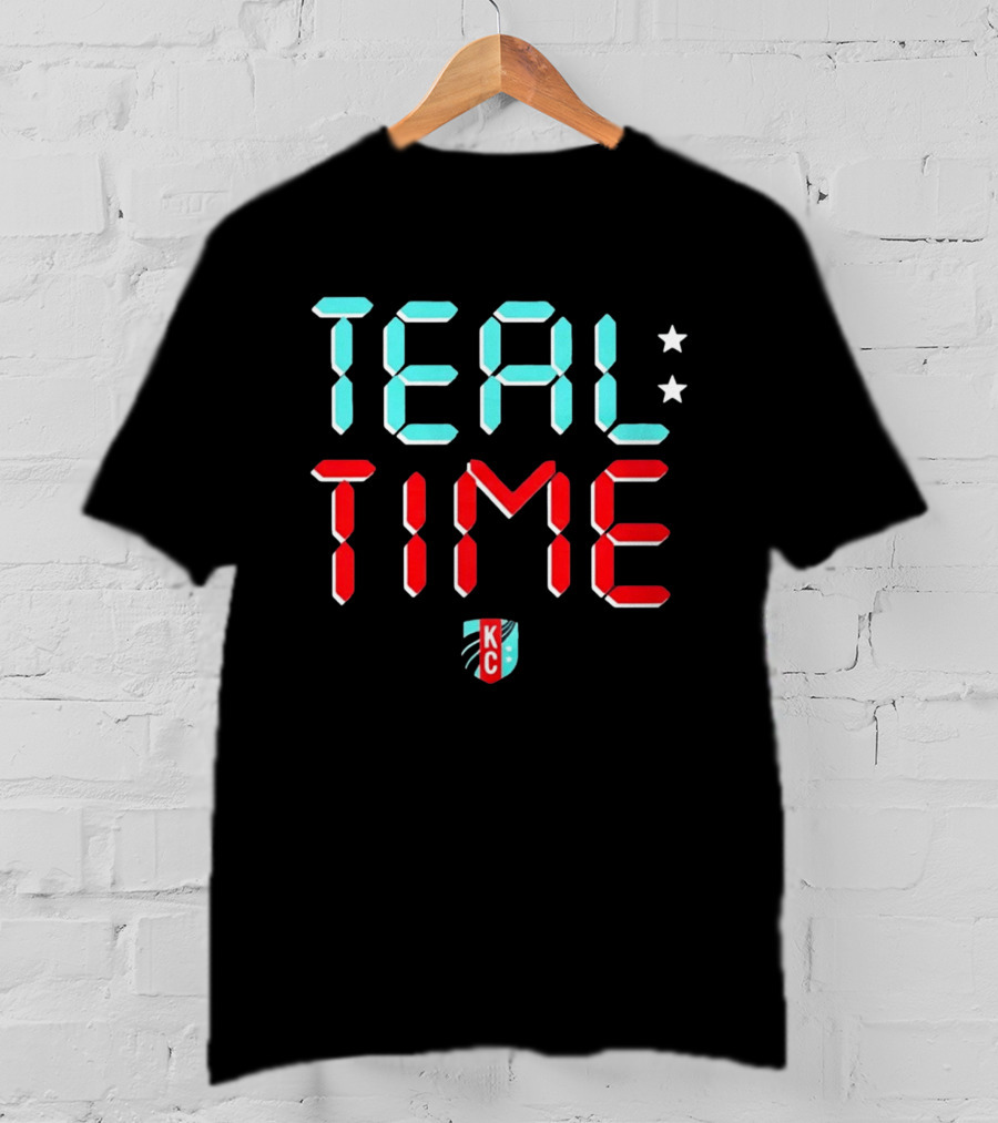 Teal Time KC Current Stars Digital Display Football Team T-Shirt