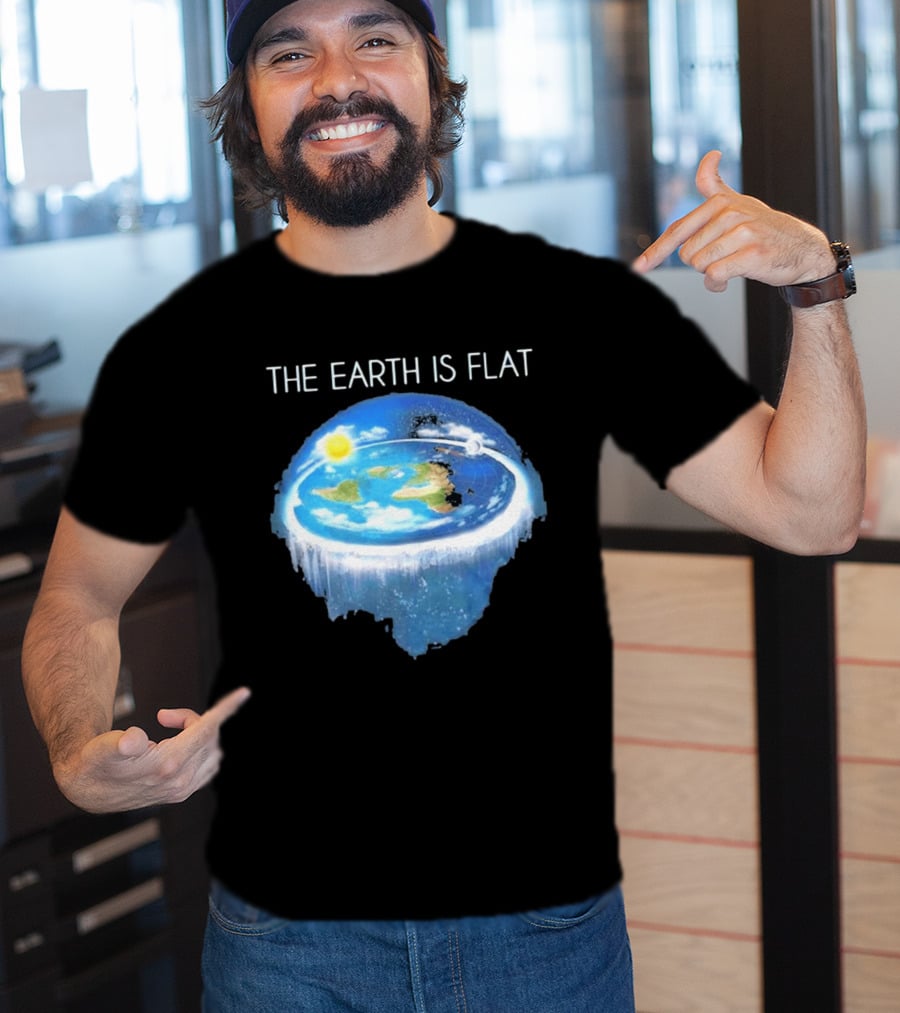 The Earth Is Flat Map Model Firmament Dome Sun Moon Sheol T-Shirt