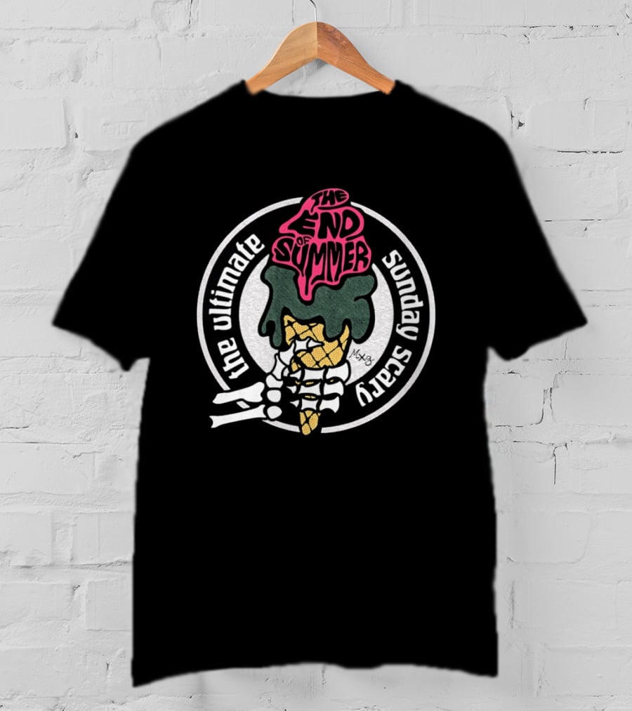 The Ultimate Sunday Scary The End Of Summer Skeleton Ice Cream T-Shirt