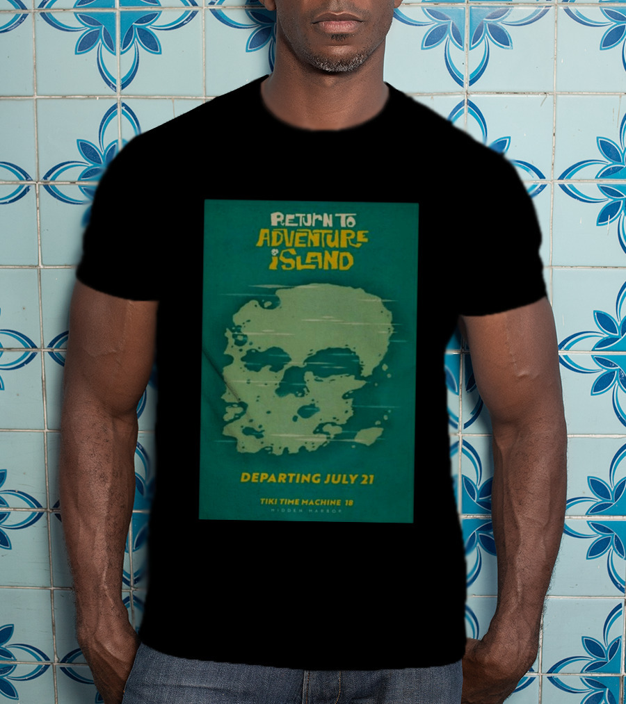 Return To Adventure Island Tiki Time Machine 18 Departing July 21 Hidden Harbor T-Shirt