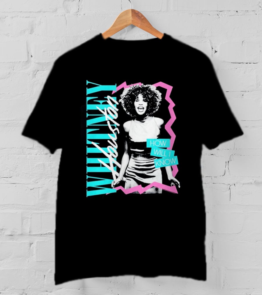 Whitney Houston How Will I Know Vintage Style Music Icon Retro 80s Fashion T-Shirt