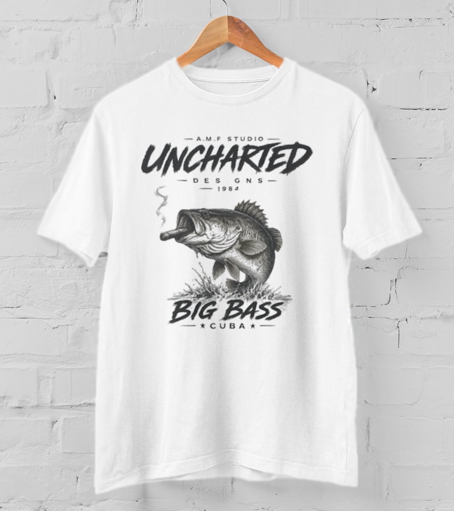 A.M.P Studio Uncharted 1994 Big Bass Cuba Smoking Fish T-Shirt