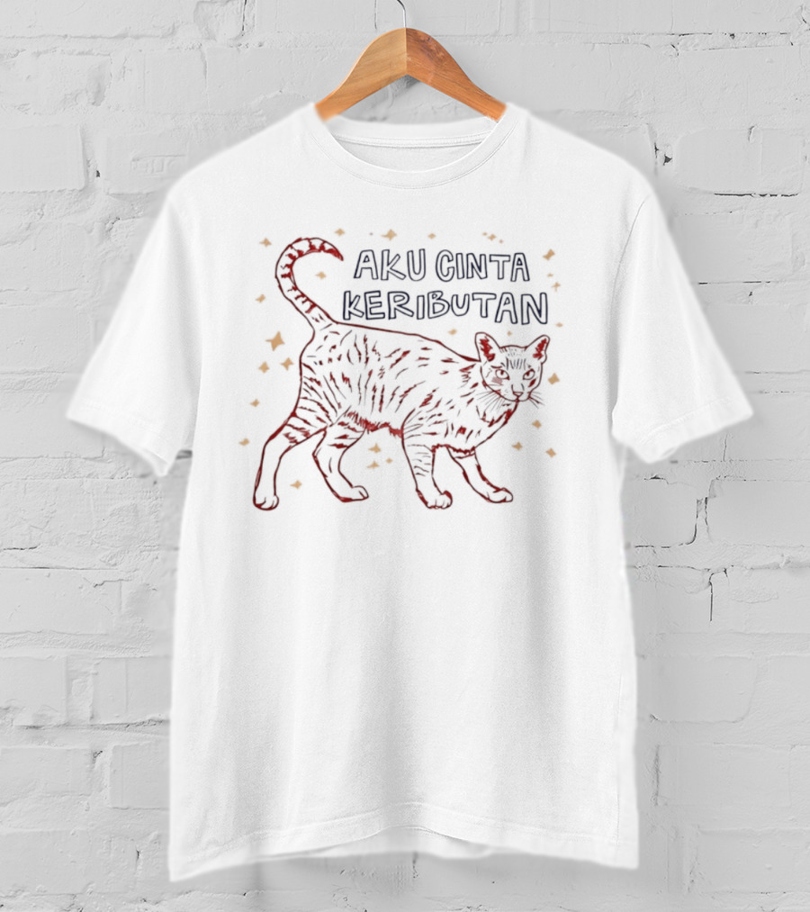 Aku Cinta Keributan Cat Bold Stripes Pattern With Orange T-Shirt