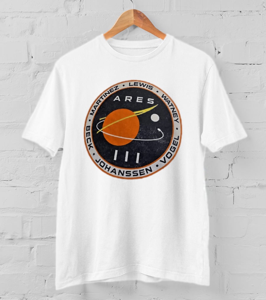 Ares III Mission Crew Patch Martinez Lewis Watney Beck Johanssen Vogel T-Shirt
