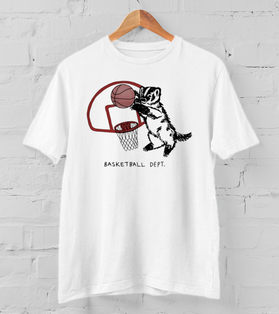 Basketball Dept Badger Dunking In Hoop T-Shirt