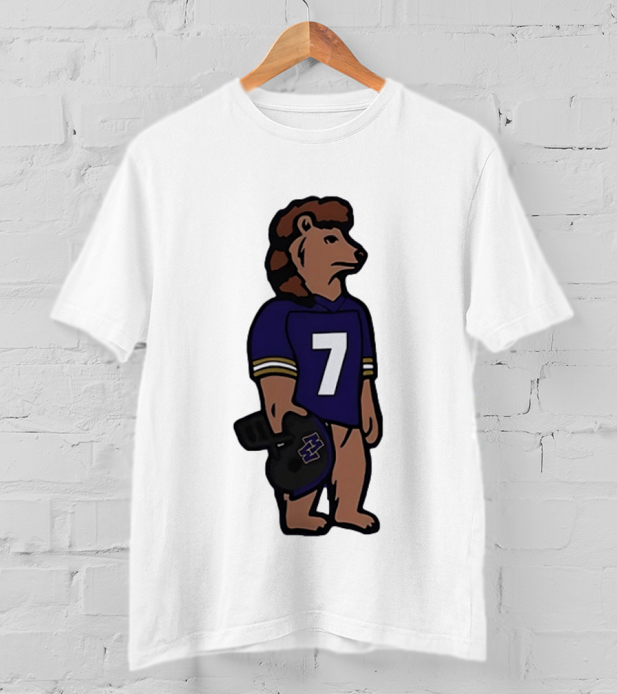 Baltimore Ravens Morgan Wallen Bear Number 7 Football Team Collaboration T-Shirt