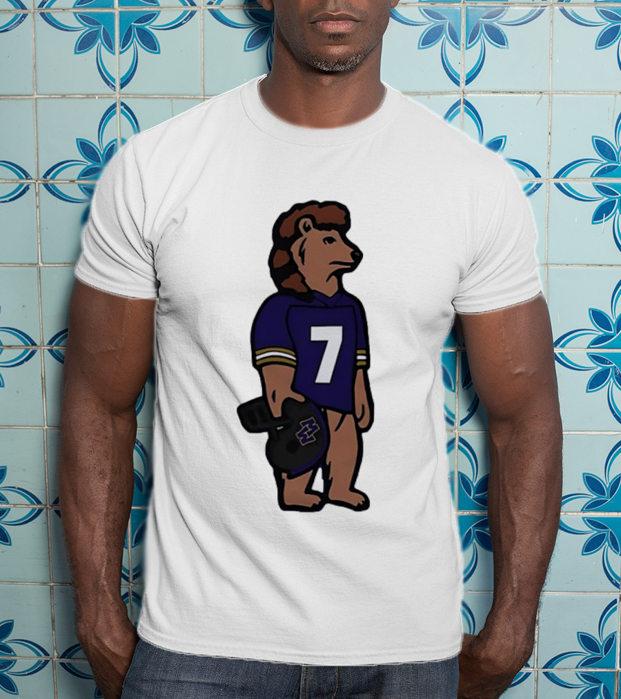Baltimore Ravens Morgan Wallen Bear Number 7 Football Team Collaboration T-Shirt